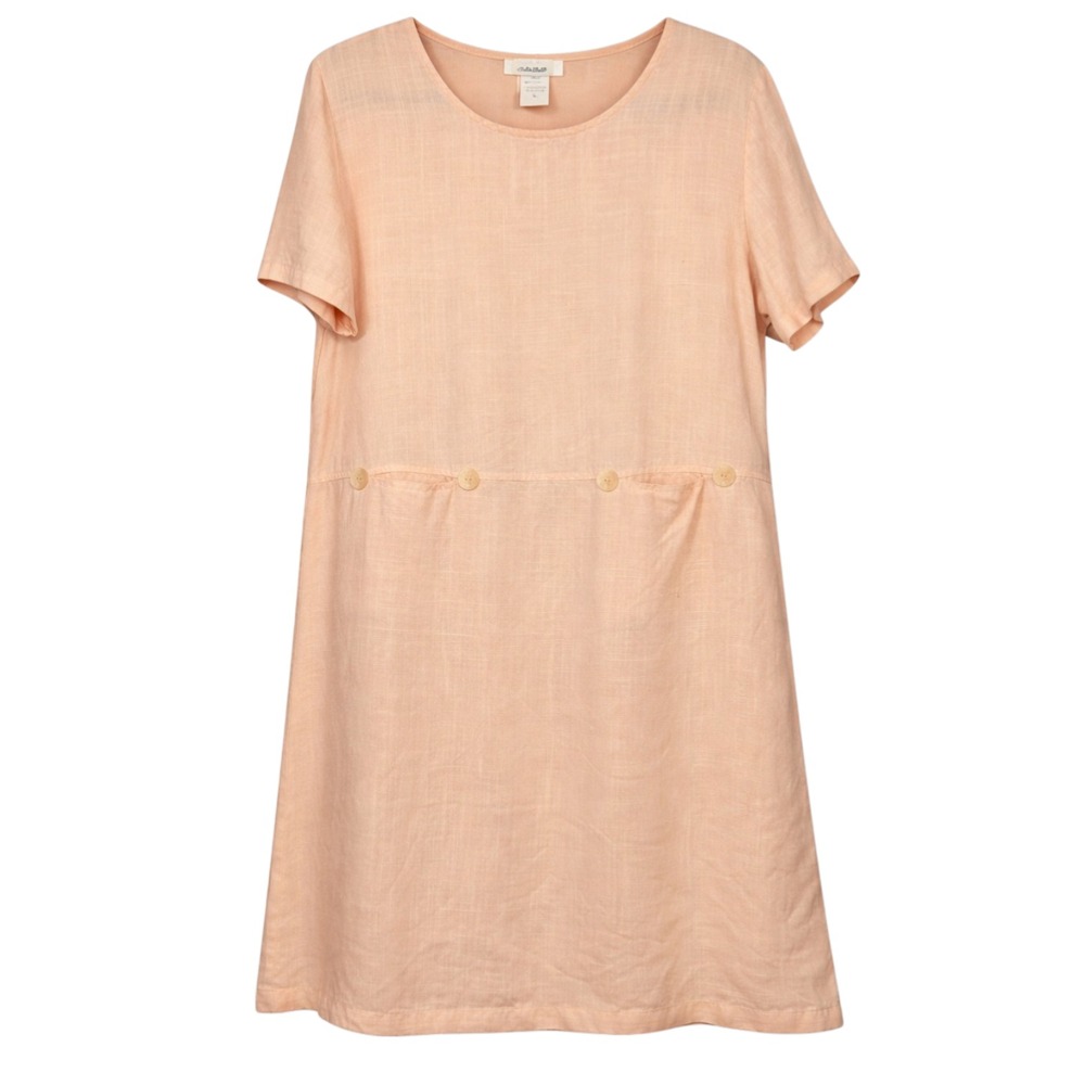 Vtg Cute Stuff 100% Linen Scandanavian Minimalist Dress Women Size XL Lagenlook